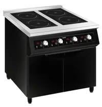 Saro Inductiefornuis | NIKOS | 4 Kookpunten | 60°C/240°C | 20kW (400V) | Gesloten Onderkast | 800x700x845/890(h)mm 