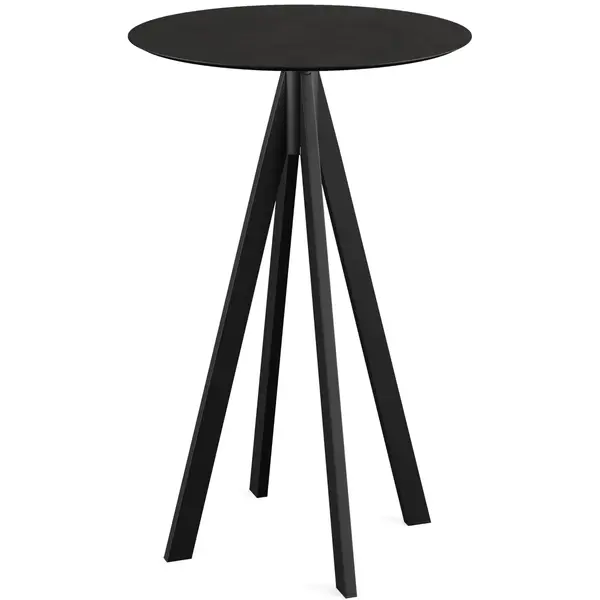 Inklapbare Statafel | INFINITY | HPL/RVS | Zwart Blad | Zwart Frame | In-/Outdoor | Ø700x1092(h)mm