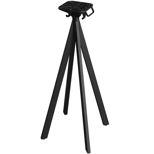 Inklapbare Statafel | INFINITY | HPL/RVS | Zwart Blad | Zwart Frame | In-/Outdoor | Ø700x1092(h)mm