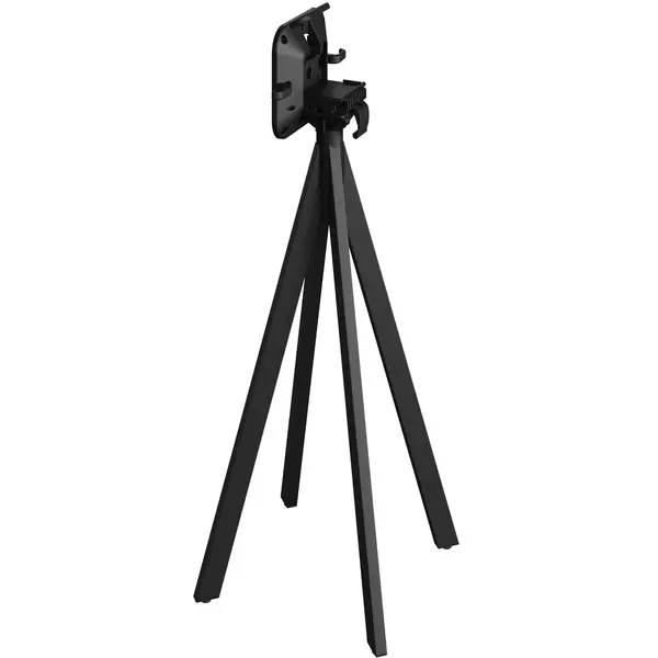 Inklapbare Statafel | INFINITY | HPL/RVS | Marmerlook Blad | Zwart Frame | In-/Outdoor | Ø700x1092(h)mm