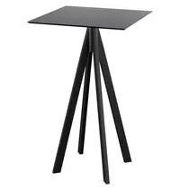VEBA Inklapbare Statafel | INFINITY | HPL/RVS | Zwart Blad | Zwart Frame | In-/Outdoor | 700x700x1092(h)mm