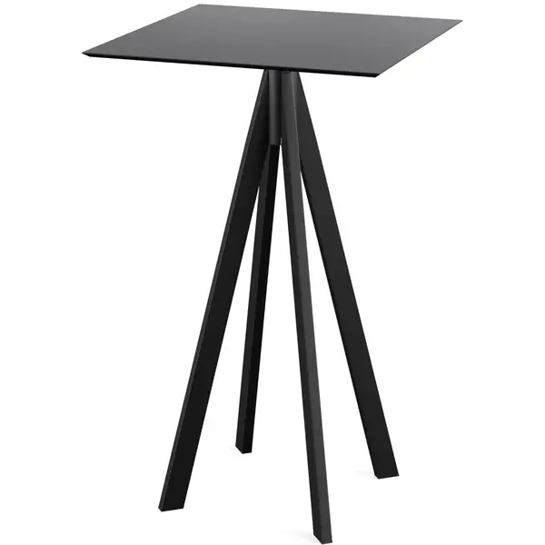 Inklapbare Statafel | INFINITY | HPL/RVS | Zwart Blad | Zwart Frame | In-/Outdoor | 700x700x1092(h)mm