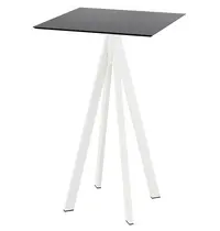 VEBA Statafel | INFINITY | HPL/RVS | Zwart Blad | Wit Frame | In-/Outdoor | 700x700x1092(h)mm