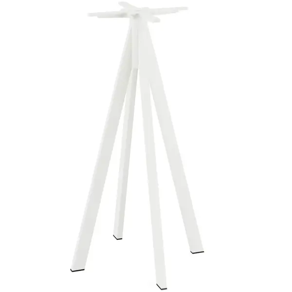 Statafel | INFINITY | HPL/RVS | Zwart Blad | Wit Frame | In-/Outdoor | 700x700x1092(h)mm