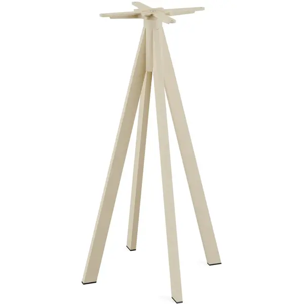 Statafel | INFINITY | HPL/RVS | Houtlook Blad | Zandkleurig Frame | In-/Outdoor | 700x700x1092(h)mm