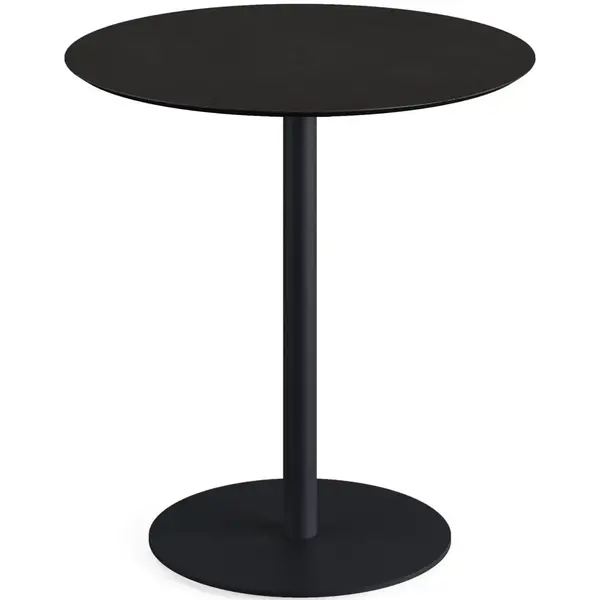 Inklapbare Tafel | URBAN | HPL/RVS | Zwart Blad | Zwart Frame | In-/Outdoor | Ø700x732(h)mm