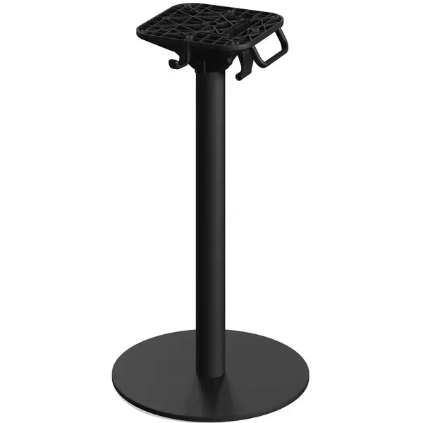 Inklapbare Tafel | URBAN | HPL/RVS | Houtlook Blad | Zwart Frame | In-/Outdoor | Ø700x732(h)mm