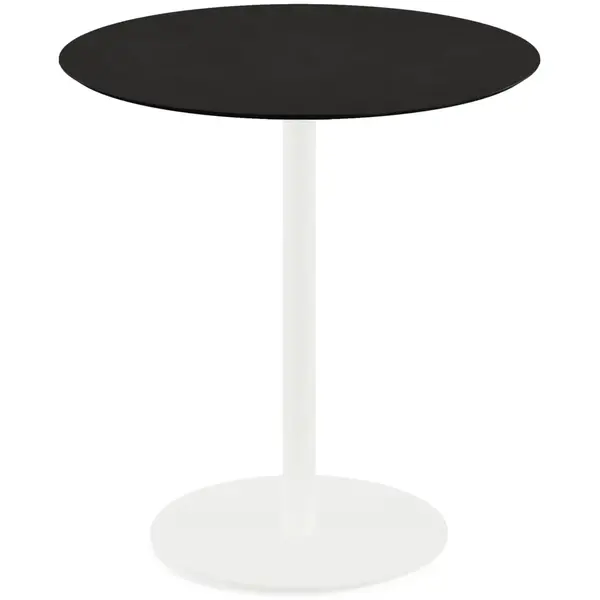 Inklapbare Tafel | URBAN | HPL/RVS | Zwart Blad | Wit Frame | In-/Outdoor | Ø700x732(h)mm