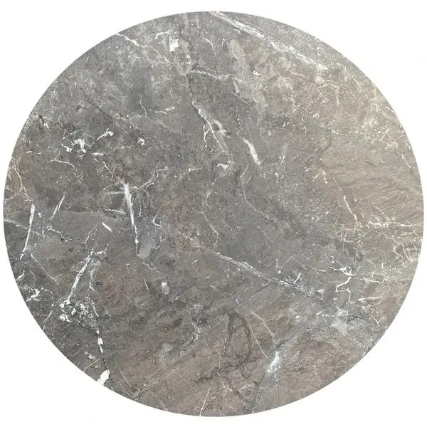 Inklapbare Tafel | URBAN | HPL/RVS | Marmerlook Blad | Wit Frame | In-/Outdoor | Ø700x732(h)mm