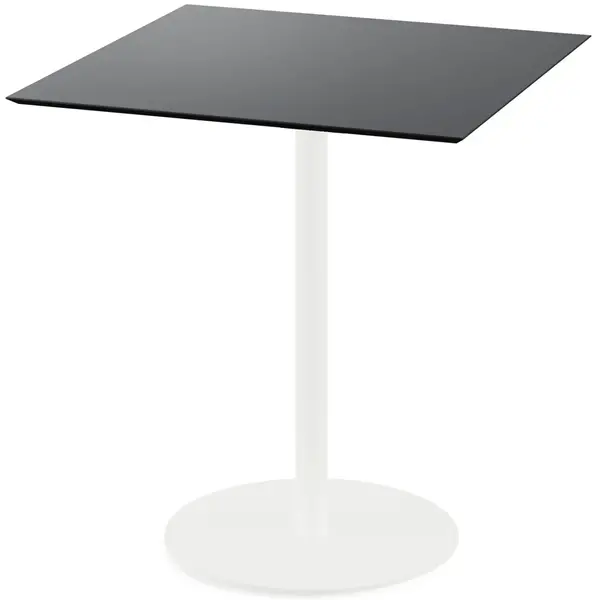 Inklapbare Tafel | URBAN | HPL/RVS | Zwart Blad | Wit Frame | In-/Outdoor | 700x700x732(h)mm