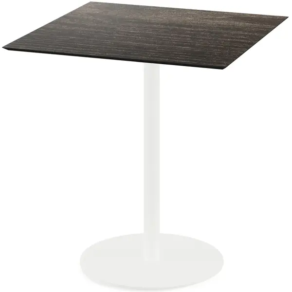 Inklapbare Tafel | URBAN | HPL/RVS | Houtlook Blad | Wit Frame | In-/Outdoor | 700x700x732(h)mm