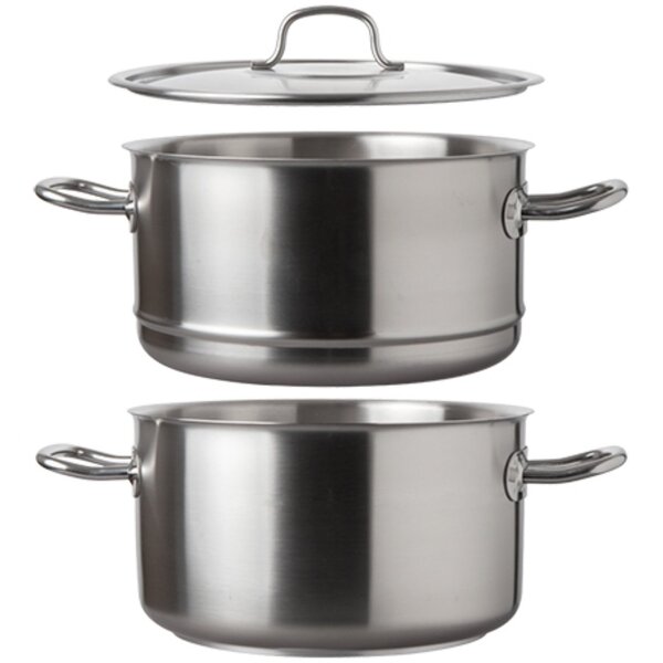 Kookpan | INOX PRO | RVS | 15L | Div. Warmtebronnen | Incl. Deksel | Ø320x380(h)mm