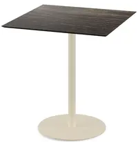VEBA Inklapbare Tafel | URBAN | HPL/RVS | Houtlook Blad | Zandkleurig Frame | In-/Outdoor | 700x700x732(h)mm