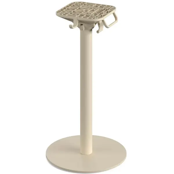 Inklapbare Tafel | URBAN | HPL/RVS | Steenlook Blad | Zandkleurig Frame | In-/Outdoor | 700x700x732(h)mm