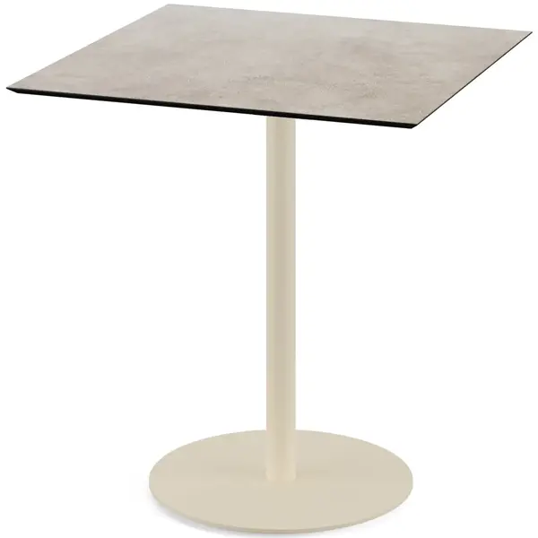 Inklapbare Tafel | URBAN | HPL/RVS | Steenlook Blad | Zandkleurig Frame | In-/Outdoor | 700x700x732(h)mm