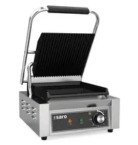 Saro Contact-/Paninigrill | PG-SERIE | Enkel | Glad/Gegroefd Oppervlak 220x230 (Gietijzer) | 50°C/300°C | 1.8kW (230V) | 320x410x190(h)mm 