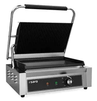 Saro Contact-/Paninigrill | PG-SERIE | Enkel | Glad/Gegroefd Oppervlak 340x230 (Gietijzer) | 50°C/300°C | 2.2kW (230V) | 440x384x203(h)mm 