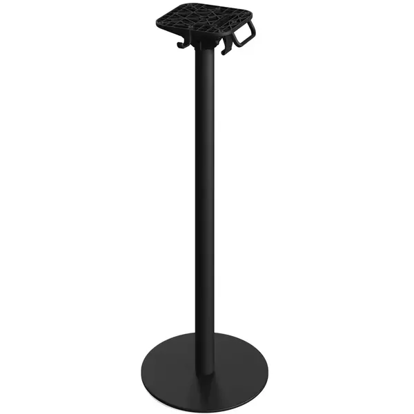 Inklapbare Statafel | URBAN | HPL/RVS | Steenlook Blad | Zwart Frame | In-/Outdoor | Ø700x1092(h)mm