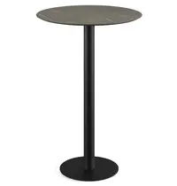 VEBA Inklapbare Statafel | URBAN | HPL/RVS | Marmerlook Blad | Zwart Frame | In-/Outdoor | Ø700x1092(h)mm