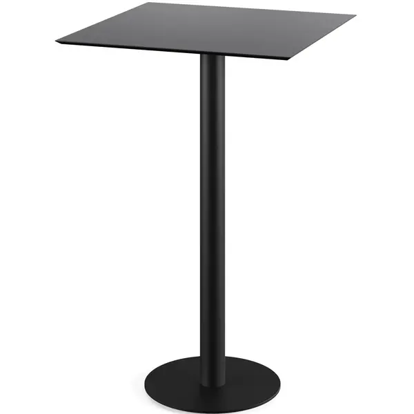 Inklapbare Statafel | URBAN | HPL/RVS | Zwart Blad | Zwart Frame | In-/Outdoor | 700x700x1092(h)mm