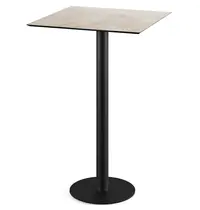 VEBA Inklapbare Statafel | URBAN | HPL/RVS | Steenlook Blad | Zwart Frame | In-/Outdoor | 700x700x1092(h)mm