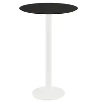 VEBA Inklapbare Statafel | URBAN | HPL/RVS | Zwart Blad | Wit Frame | In-/Outdoor | Ø700x1092(h)mm
