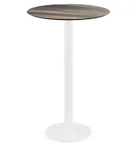VEBA Inklapbare Statafel | URBAN | HPL/RVS | Houtlook Blad | Wit Frame | In-/Outdoor | Ø700x1092(h)mm
