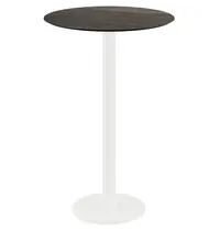 VEBA Inklapbare Statafel | URBAN | HPL/RVS | Houtlook Blad | Wit Frame | In-/Outdoor | Ø700x1092(h)mm