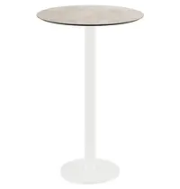 VEBA Inklapbare Statafel | URBAN | HPL/RVS | Steenlook Blad | Wit Frame | In-/Outdoor | Ø700x1092(h)mm