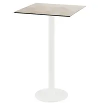 VEBA Inklapbare Statafel | URBAN | HPL/RVS | Steenlook Blad | Wit Frame | In-/Outdoor | 700x700x1092(h)mm