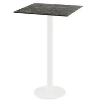 VEBA Inklapbare Statafel | URBAN | HPL/RVS | Marmerlook Blad | Wit Frame | In-/Outdoor | 700x700x1092(h)mm