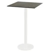 VEBA Inklapbare Statafel | URBAN | HPL/RVS | Marmerlook Blad | Wit Frame | In-/Outdoor | 700x700x1092(h)mm