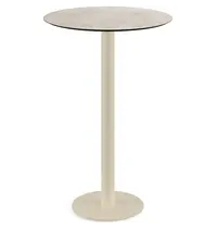 VEBA Statafel | URBAN | HPL/RVS | Steenlook Blad | Zandkleurig Frame | In-/Outdoor | Ø700x1092(h)mm