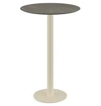 VEBA Statafel | URBAN | HPL/RVS | Marmerlook Blad | Zandkleurig Frame | In-/Outdoor | Ø700x1092(h)mm