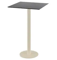 VEBA Statafel | URBAN | HPL/RVS | Zwart Blad | Zandkleurig Frame | In-/Outdoor | 700x700x1092(h)mm