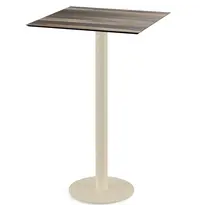 VEBA Statafel | URBAN | HPL/RVS | Houtlook Blad | Zandkleurig Frame | In-/Outdoor | 700x700x1092(h)mm