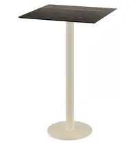 VEBA Statafel | URBAN | HPL/RVS | Houtlook Blad | Zandkleurig Frame | In-/Outdoor | 700x700x1092(h)mm