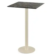 VEBA Statafel | URBAN | HPL/RVS | Marmerlook Blad | Zandkleurig Frame | In-/Outdoor | 700x700x1092(h)mm