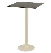 VEBA Statafel | URBAN | HPL/RVS | Marmerlook Blad | Zandkleurig Frame | In-/Outdoor | 700x700x1092(h)mm