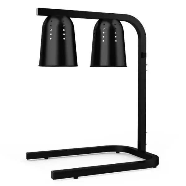 Warmhoudbrug | ARES | Zwart | 1/1 GN | Verstelbare Hoogte | Max. 2x 250W | 360x470x600-758(h)mm