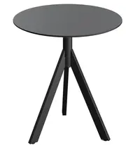VEBA Inklapbare Tafel | INFINITY | HPL/RVS | Zwart Blad | Zwart Frame | In-/Outdoor | Ø700x740(h)mm