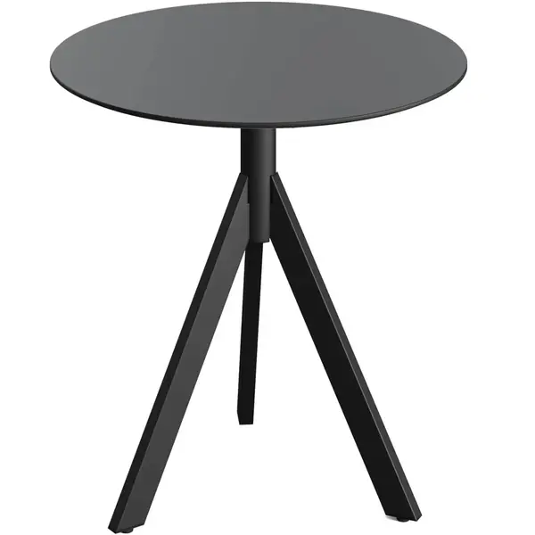 Inklapbare Tafel | INFINITY | HPL/RVS | Zwart Blad | Zwart Frame | In-/Outdoor | Ø700x740(h)mm