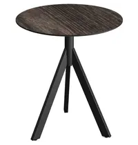 VEBA Inklapbare Tafel | INFINITY | HPL/RVS | Houtlook Blad | Zwart Frame | In-/Outdoor | Ø700x740(h)mm
