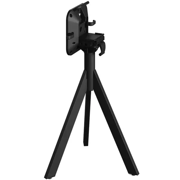 Inklapbare Tafel | INFINITY | HPL/RVS | Steenlook Blad | Zwart Frame | In-/Outdoor | Ø700x740(h)mm