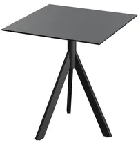 VEBA Inklapbare Tafel | INFINITY | HPL/RVS | Zwart Blad | Zwart Frame | In-/Outdoor | 700x700x740(h)mm
