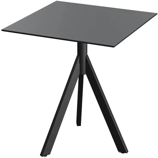Inklapbare Tafel | INFINITY | HPL/RVS | Zwart Blad | Zwart Frame | In-/Outdoor | 700x700x740(h)mm