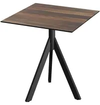 VEBA Inklapbare Tafel | INFINITY | HPL/RVS | Houtlook Blad | Zwart Frame | In-/Outdoor | 700x700x740(h)mm