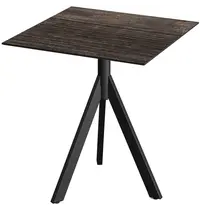 VEBA Inklapbare Tafel | INFINITY | HPL/RVS | Houtlook Blad | Zwart Frame | In-/Outdoor | 700x700x740(h)mm