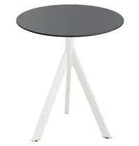 VEBA Inklapbare Tafel | INFINITY | HPL/RVS | Zwart Blad | Wit Frame | In-/Outdoor | Ø700x740(h)mm