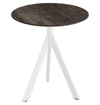 VEBA Inklapbare Tafel | INFINITY | HPL/RVS | Houtlook Blad | Wit Frame | In-/Outdoor | Ø700x740(h)mm